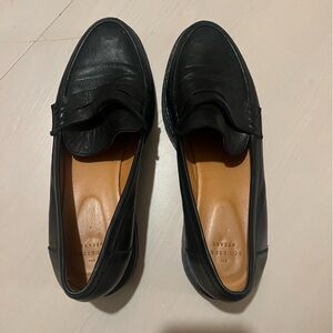 Sezane Black Leather Loafers, size 41